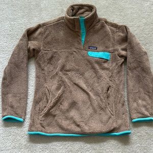 Patagonia Womens Re-Tool Snap-T Pullover Slim Fit Bear Brown XL